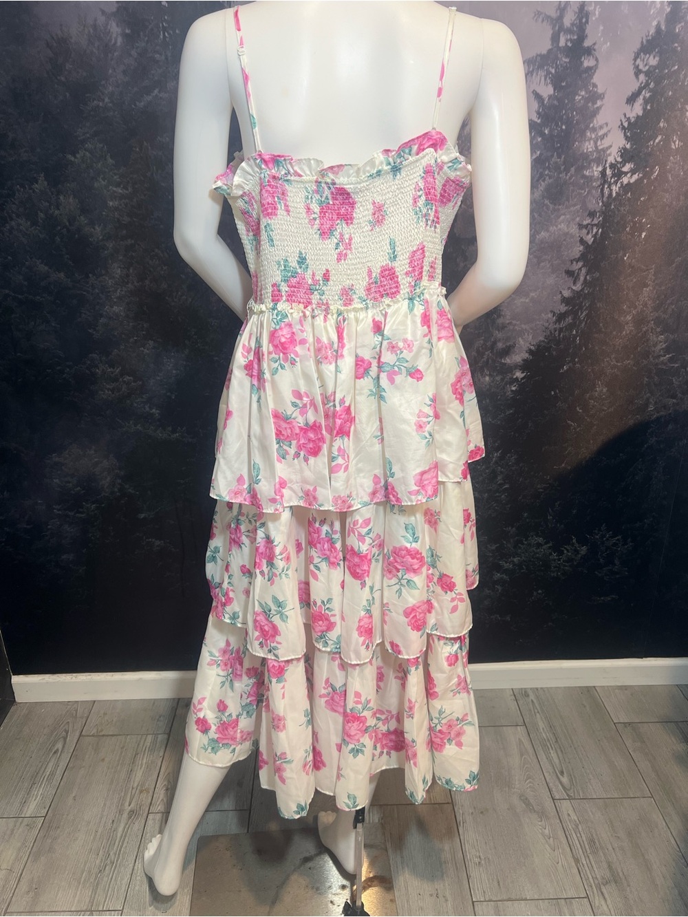 LoveShackFancy Pink and White Floral Smocked Sundress - Picture 8 of 10